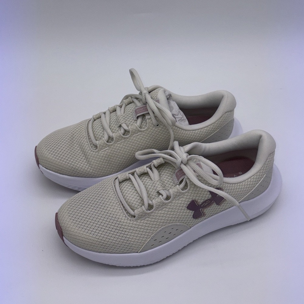 Under Armour Charged Surge 4 Women Size 9 White Pink Running Shoes 3027007-110 - Picture 8 of 12